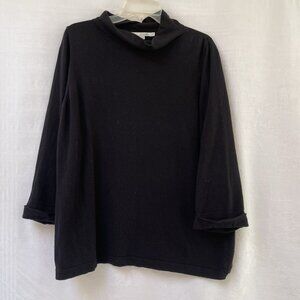 Boden Cowl Neck Flare Sweater Womens US 18 Office Travel Black Goth Cashmere